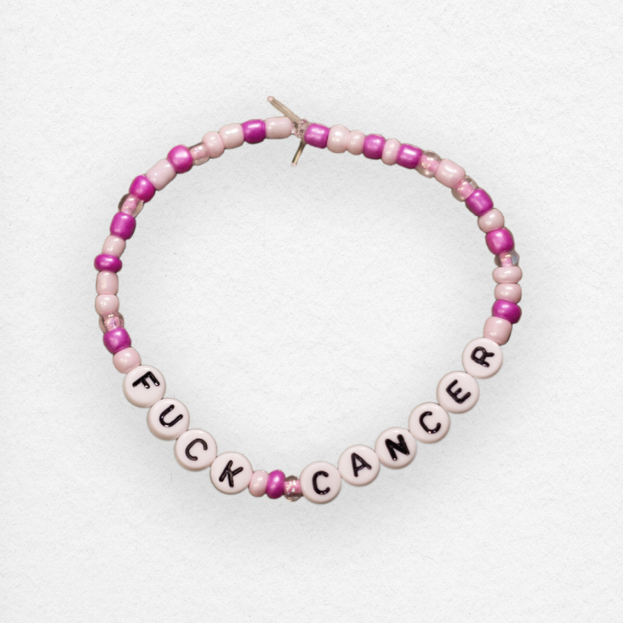 Rosa Fuck Cancer-armband