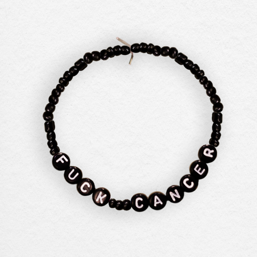 Nattsvart Fuck Cancer-armband